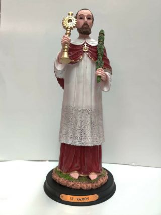 12 Inch Statue Of San Ramon Nonato / St.  Raymond Nonnatus Statue Made Of Resin.