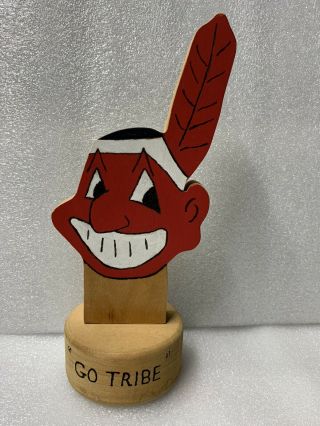 Chief Wahoo Cleveland Indians Go Tribe Wooden Painted Statue