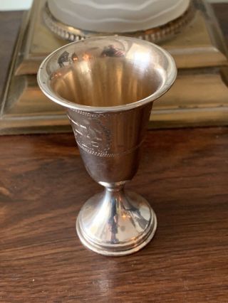 Vintage Sterling Silver Judaica Kiddush Wine Cup,  Star Of David 20 Grams/0.  71oz