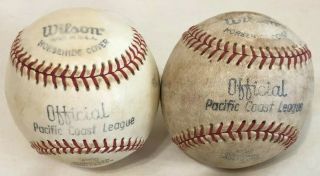 (2) Wilson Official Pacific Coast League Baseball - R.  Jackson & Mckechnie Jr