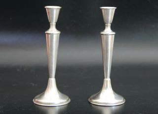 1960s Vtg.  Simple Humble Sabbath Candlesticks Candle Holders – Silver Plated