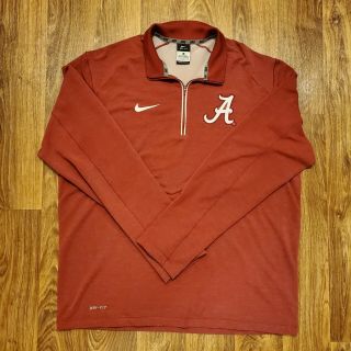 Nike Alabama Crimson Jacket 1/4 Zip Nike Dri - Fit Pullover Adult Large Polyester