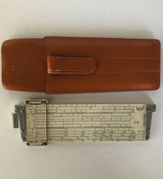 Vintage K & E Keuffel Esser Deci - Lon 5 Slide Rule 68 1130 With Leather Case