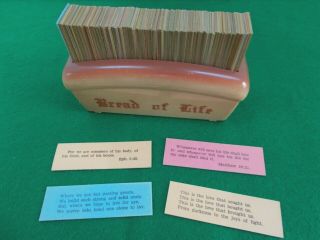 Vintage 1953 Bread Of Life Daily Scripture Holder Cross Publishing Co.  With Cards