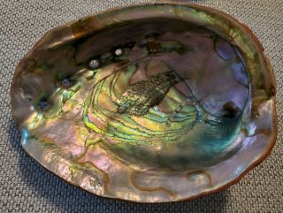 Extra Large Vintage Red Abalone Smudging Shell,  7 " Abalone