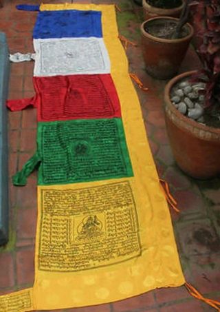 Tibetan Silk Vertical Prayer Flags