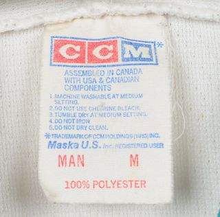 Vintage 90s San Jose Sharks Men ' s Medium CCM Maska Air - Knit Sewn Hockey Jersey 2
