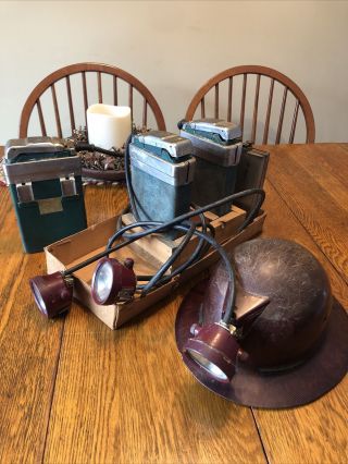 Vintage Miners Helmet Skullgaurd Mine Safety Coal Battery Lamp Light Sumter,  Sc