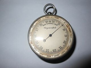 Antique Combined Pocket Barometer,  Thermometer And Compass