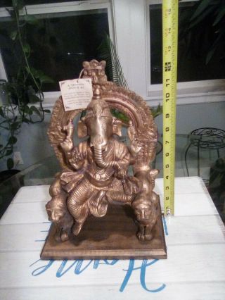 Decorative Brass Art Lord Ganesha Statue by Indian Skilled Craftsmen 2