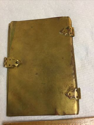 Antique Arts & Crafts Brass Clasp & Hinged Cover for Prayer Book Bible 3.  5 