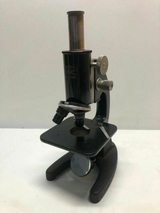 Vintage Zeiss Winkel Binocular Microscope W/ 2 Lenses Cool Old Decor Science