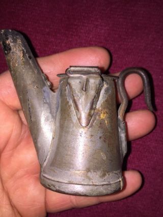 Antique Miners Cap Teapot Oil Lamp GEORGE ANTON STAR Trade Mark wick Monongahela 2