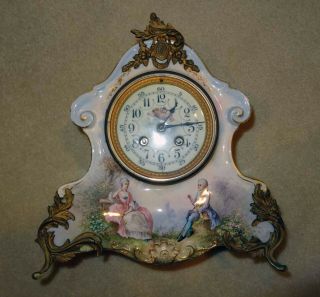Antique Jacob Petit Hand Painted French Porcelain Mantle Clock