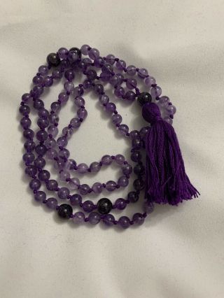 Amethyst Stone Bead Zen Mala 108 Beads / 4 Markers