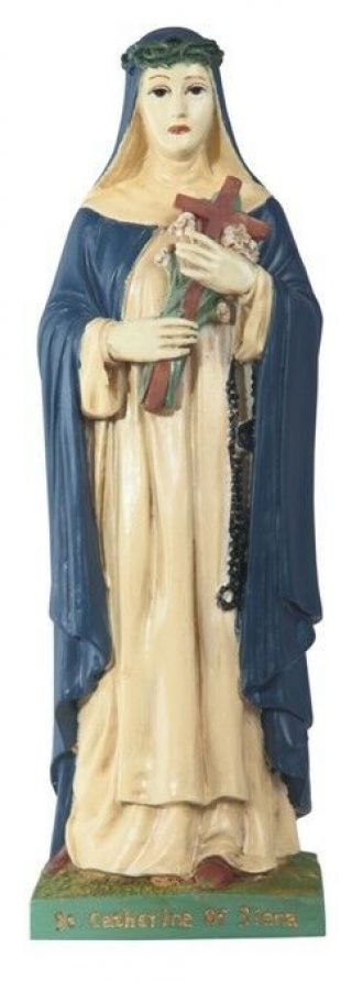 10 " Saint Catherine Of Siena Statue St Santa Catarina Figurine Figure