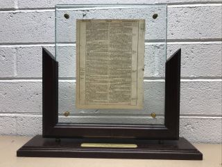 First Edition 1611 King James Bible Page ?? Real/fake??? In Frame.  A1