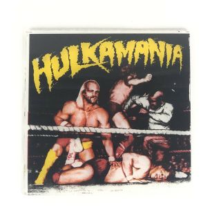 Hulk Hogan Hulkamania Carnival Prize Painted Glass Picture Vtg 1980’s - 1990’s