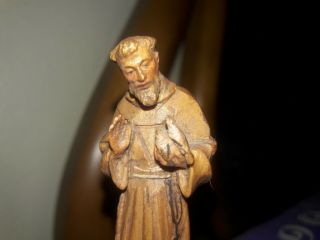 Hand Carved Wooden Statue St.  Francis Of Assisi 3 " Germany