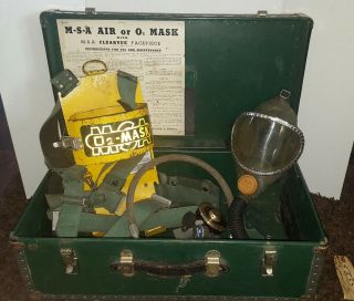 Vintage Miners Msa O2 Mask With Clearvue Facepiece America Case Coal