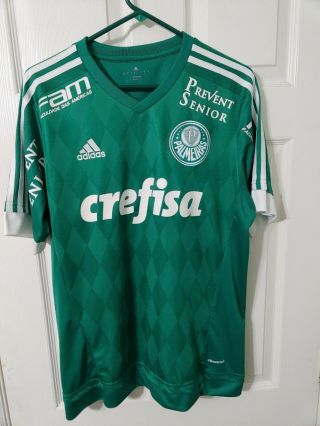 Adidas Men Sz L Palmeiras Crefisa Soccer Futbol Football Jersey Climacool $129