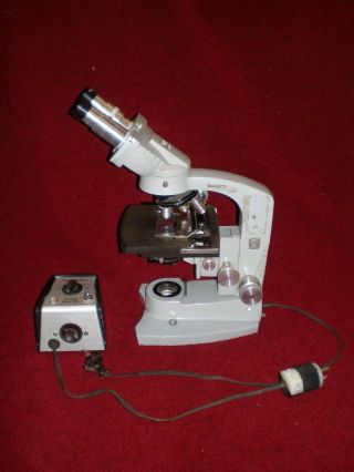 Vintage American Optical Spencer Binocular Microscope With Voltage Selector