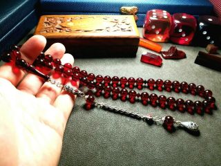 - 100 Amber Bakelite Prayer Beads,  Tesbih Rosary Misbaha