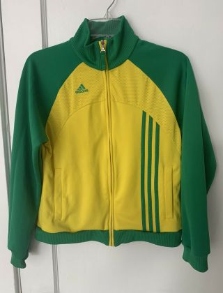 Adidas Brazil National Team Anthem Track Jacket Yellow/green Size Women 