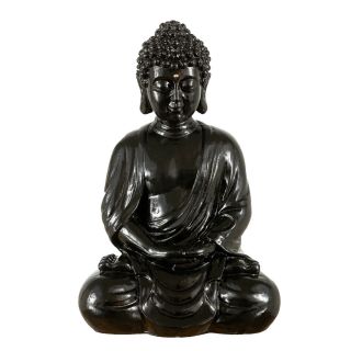Dharma Emporium Buddha Statue,  Gloss Black Finish,  8”,  Meditating,  Amitābha
