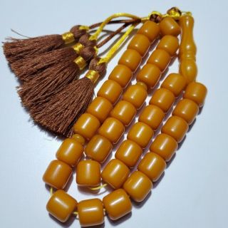 Antique Amber Orginal German Bakelite Faturan 33 Prayer Beads Komboloi