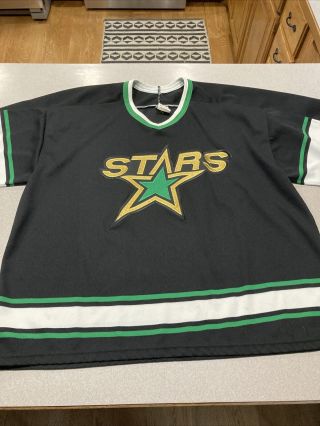 Vintage 1990s Dallas Stars Jersey Black Xl Ccm Official Nhl Embroidered Adult
