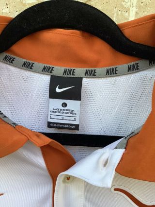 Nike Dri - Fit NCAA Texas Longhorns Men ' s White S/S Golf Polo Shirt Size L 3