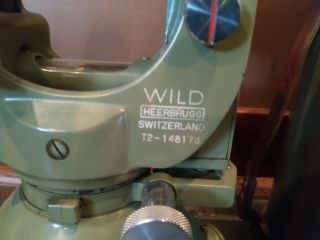 Wild Heerbrugg Theodolite T2 w/ bullet case & carrying case - srl 148178 4