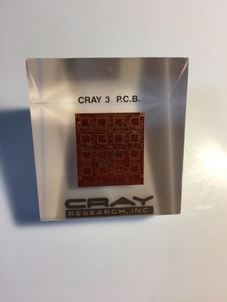 Cray Research - Cray 3 P.  C.  B.  Paperweight - Printed Circuit Board Lucite