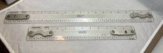 Two Charles Bruning Co.  Drafting Machine Scale Ruler 12” & 18”