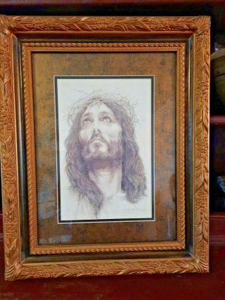 Home & Garden Party Picture Of Jesus Christ Crown Of Thorns Gold & Bronze Print