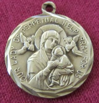 Vintage Catholic Religious Medal - Our Lady Of Perpetual Help / Paulus Xxiii