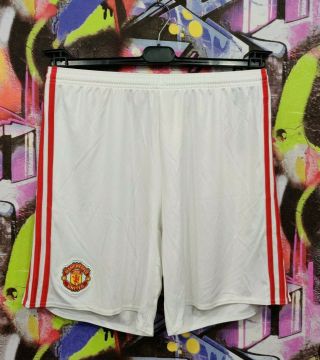 Manchester United Fc Red Devils Football Soccer Shorts Adidas 2016 Mens Size L