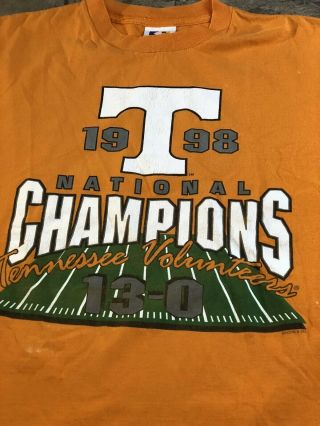 Vintage 1998 Tennessee Volunteers Ncaa National Champions 13 - 0 T - Shirt Xl Vols