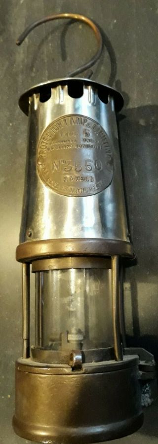 Protector Lamp & Lighting Co.  Brass Miners Lamp Lantern Type 6 Eccles
