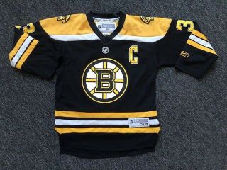 Boys Youth Boston Bruins Hockey Jersey 33 Charra Size S/m Reebok Ccm Nhl Black