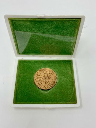 1964 Tokyo Olympic Games Japanese Commemorative Bronze Medal Japan W/ Case