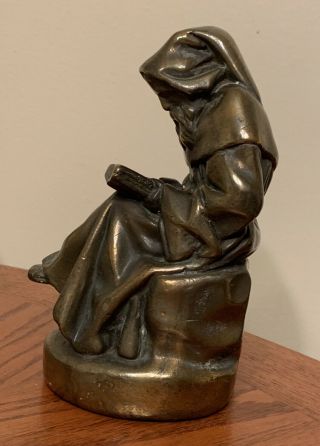 STATUE of Monk Reading the Bible Seated 7 