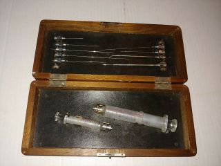 Vintage Becton Dickinson B - D Yale - Lok Anesthesia Kit Glass Syringe Needles