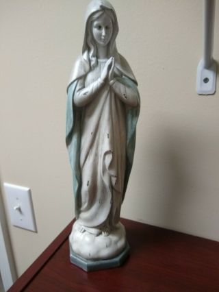 Blessed Virgin Mary Statue Holy Mother Madonna Our Lady Wood Sculpture