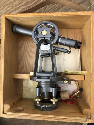 Vintage David White Surveying Transit Instrument W/wood Box (model No.  8200)