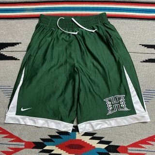 Nike University Of Hawaii Basketball Shorts Mens Size Medium Solid Green