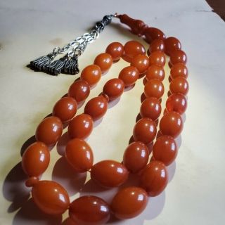Antique German 33 Amber Bakelite Komboloi Beads Prayer Beads فاتوران Faturan
