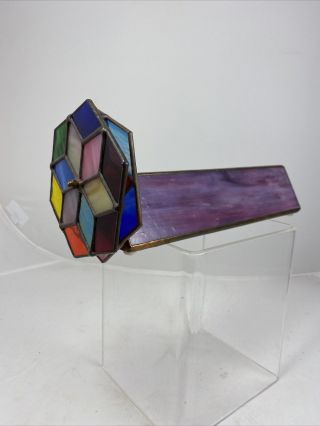 Kaleidoscope Hand Crafted Stained Glass Copper Double Wheel Incredible Colors