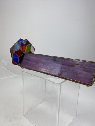 Kaleidoscope Hand Crafted Stained Glass Copper Double Wheel Incredible Colors 2